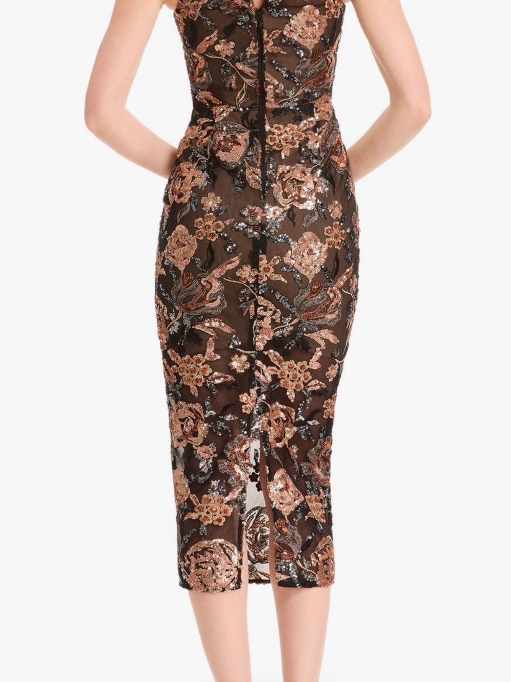 Dress the Population Brown Floral Sequin Sheath Dress - Picture 2 of 5